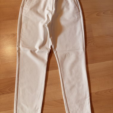 White (Eggshell) Fabric Trousers