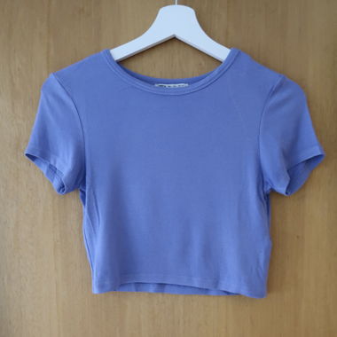 Zara Kurzes Top blau Grösse L