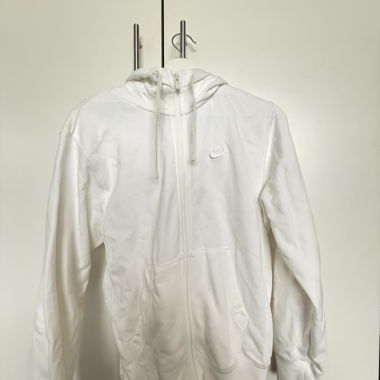 nike zip-up hoodie white