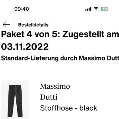 Massimo Dutti Schwarz glänzende Hose, Gr. 40