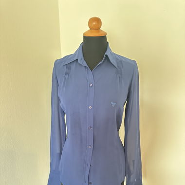 Guess Blue Sheer Shirt - Women's Size S 