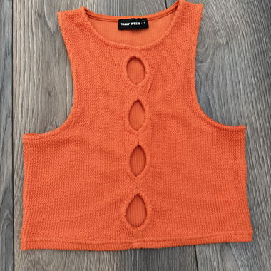Orange ärmelloses Top