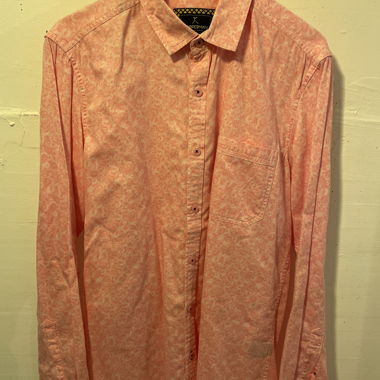 Camicia maniche lunghe con motivo rosa/bianco