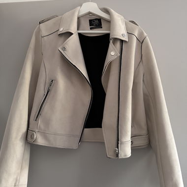 Beige Biker Jacket