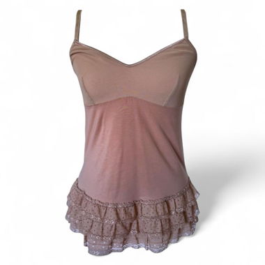 Top Camisole Y2K à Volants en Marron (M)