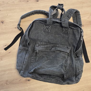 Grey Denim Backpack