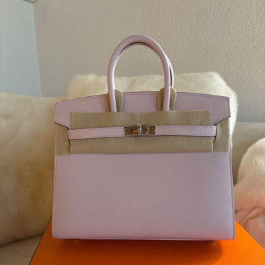 Hermès 25cm Birkin Sellier Mauve Pale Epsom PHW