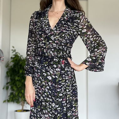 Designer Wrap Dress (Dark Winter) 