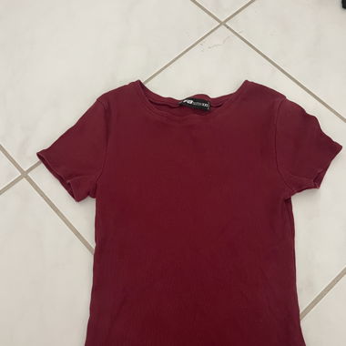 Langes enges geripptes Top