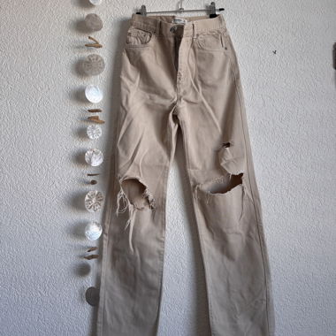 Pantalon troué Pull&Bear beige EUR 36