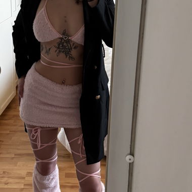 SET rose bonbon fluffy 