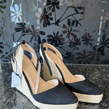Sandales compensées espadrilles noires taille 38
