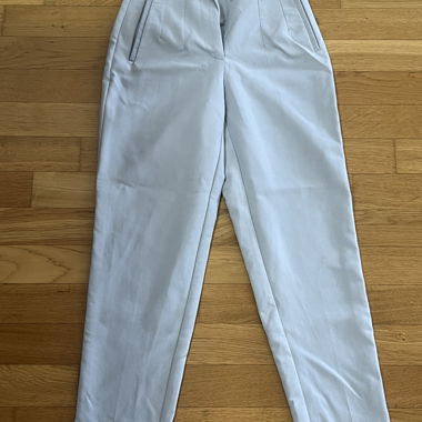 Light Blue/White Pleated Fabric Pants