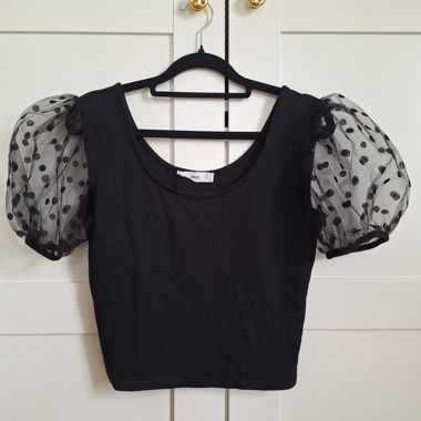 Black Top with Puff Sleeves