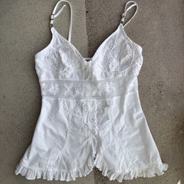 Cute cami top with ruffles and embroidery details
