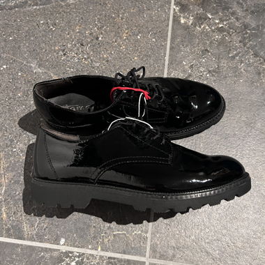 Black Patent Lace-Up Shoes