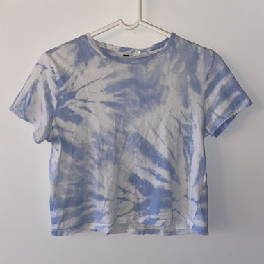 T-shirt batik blu-bianco