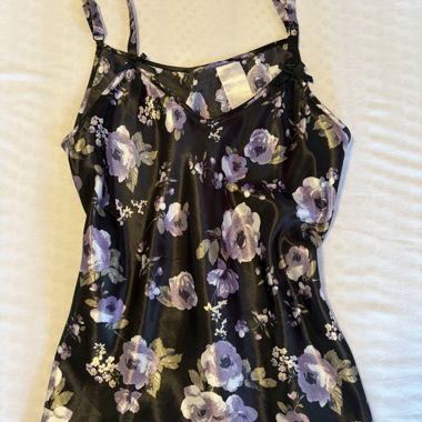 Satin Lingerie Top Schwarz