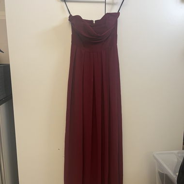 Bordeaux Bustier Maxi Dress TFNC London