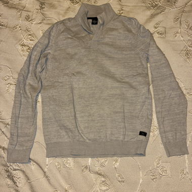 Pull gris clair col montant