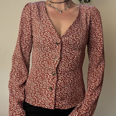 Bluse mit V-Ausschnitt