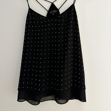 New Look Rhinestone Top Black 00s