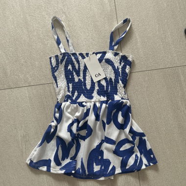 Blue and White Strappy Dress