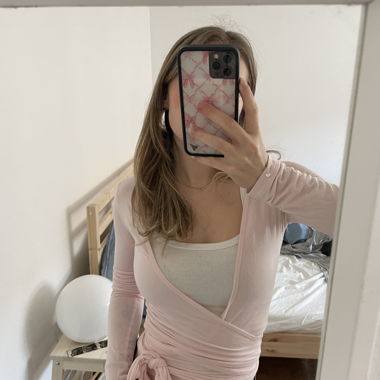 Pink Wrap Long Sleeve Top