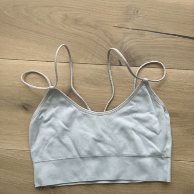 2 items: white top and black bralette