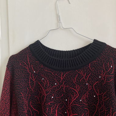 Mystical sweater with rhinestone glitter stones Evan L