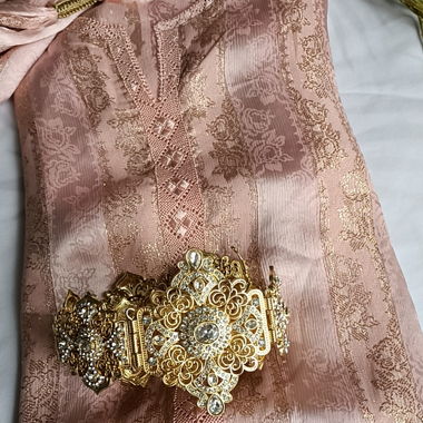 Abito Caftano Johara Rosa ricamato