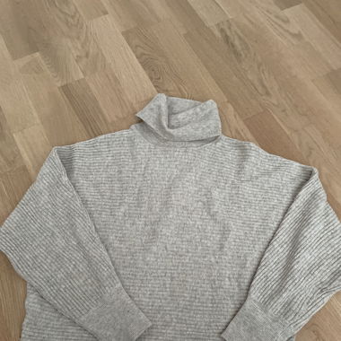 Rollkragenpullover Beige/Grau meliert