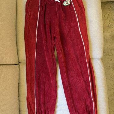 Gucci Red Velvet Track Pants
