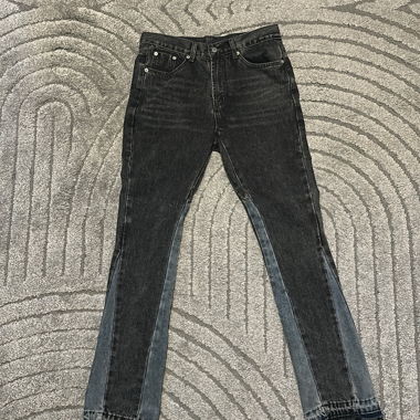 Jeans flare neri sbiaditi