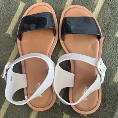 Melissa blackand white sandals