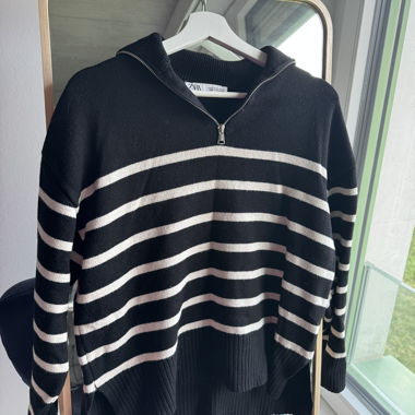 Maglione Zara a mezzo zip a righe