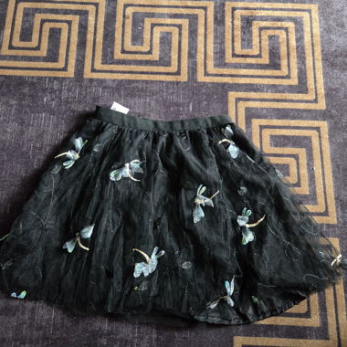 Black embroidered kids' skirt