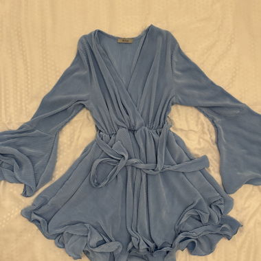 Blue Pleated Dress