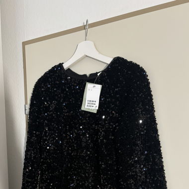 black glitter dress