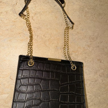 Snake-Effect Leather Bag
