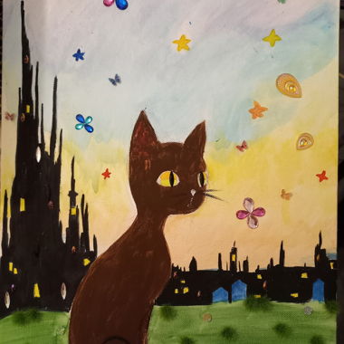 Peinture chat décorative
