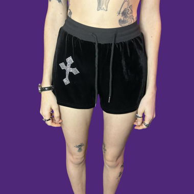 Gothic Velvet Shorts Y2K Grunge