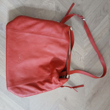 Furla Rotleder Handtasche, mittlere Grösse