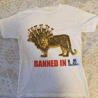 PLEASURES graphic "Banned in L.A." T-shirt