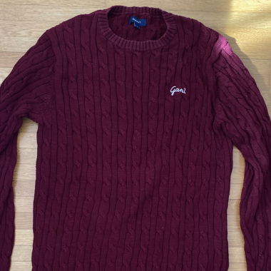 Maglione GANT a trecce, Bordeaux, taglia L