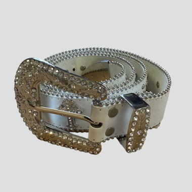 Y2k vintage cross belt with rhinestone details