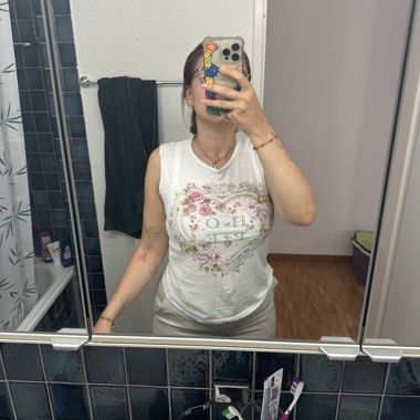 Canottiera bianca 47 con stampa