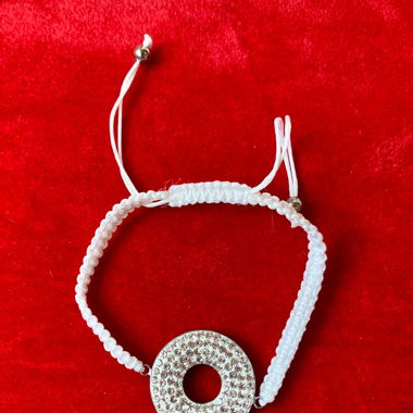 Stoff Armband mit Zirkonia 