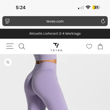 Teveo Statement Scrunch Leggings "Flieder"