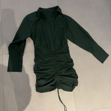 Robe chemise PLT verte foncé 